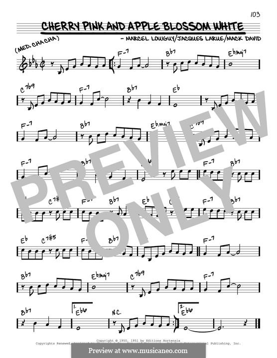 Cherry Pink and Apple Blossom White (Alan Dale): Melody line by Marcel Louiguy
