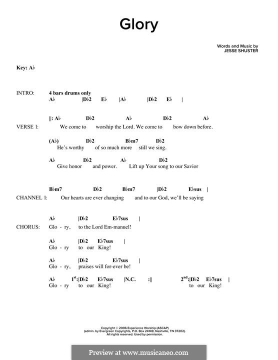 Glory by J. Shuster sheet music on MusicaNeo
