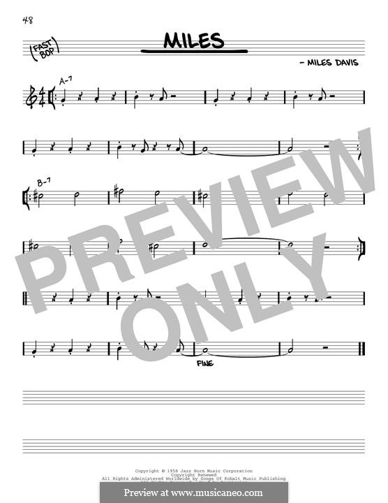 Miles by M. Davis - sheet music on MusicaNeo