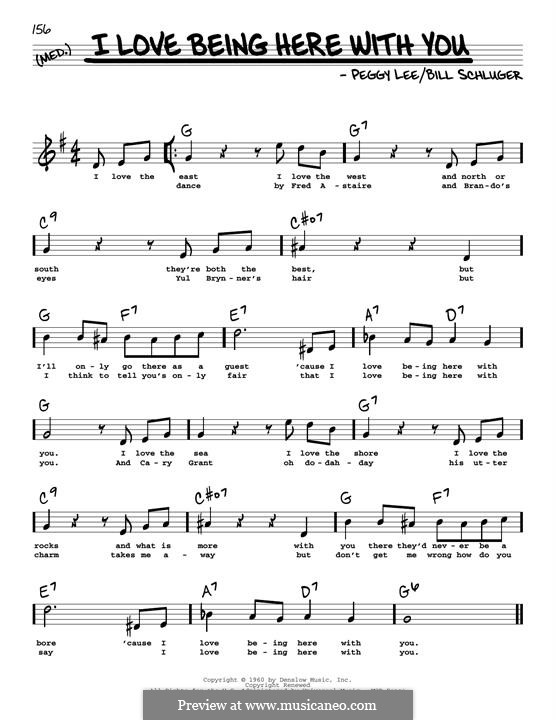 I Love Being Here with You (Diana Krall): High Voice by Bill Schluger, Peggy Lee