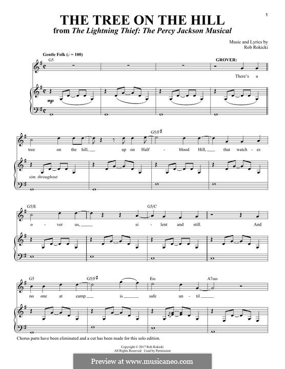 The Tree On The Hill (from The Lightning Thief: The Percy Jackson Musical): For voice and piano by Rob Rokicki
