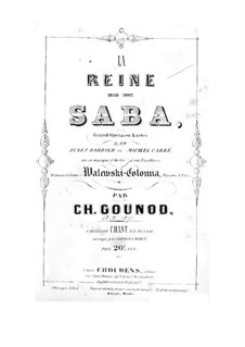 La reine de Saba (The Queen of Sheba): Piano-vocal score by Charles Gounod