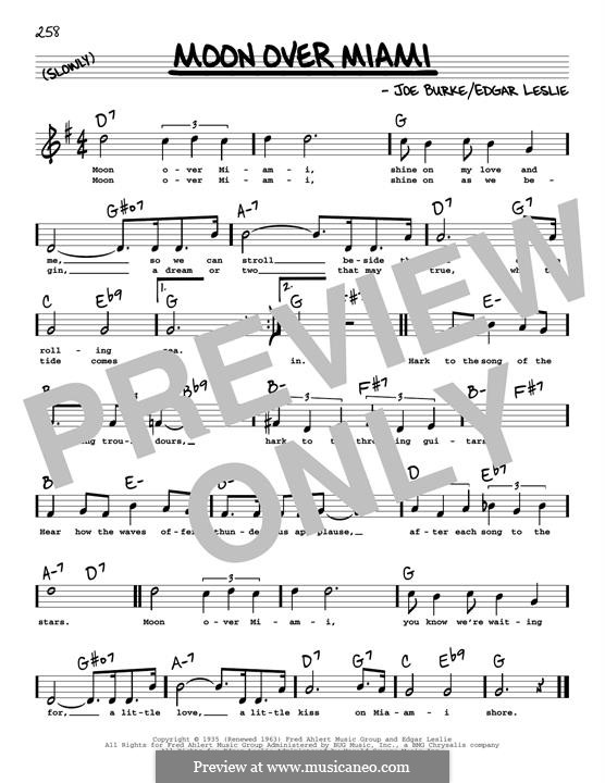 Moon Over Miami (George Shearing): High Voice by Joe Burke