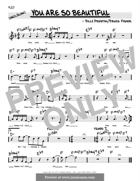 You Are So Beautiful (Joe Cocker): High Voice by Billy Preston, Bruce Fisher