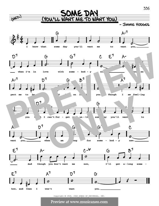 Someday (You'll Want Me to Want You): High Voice by Jimmie Hodges