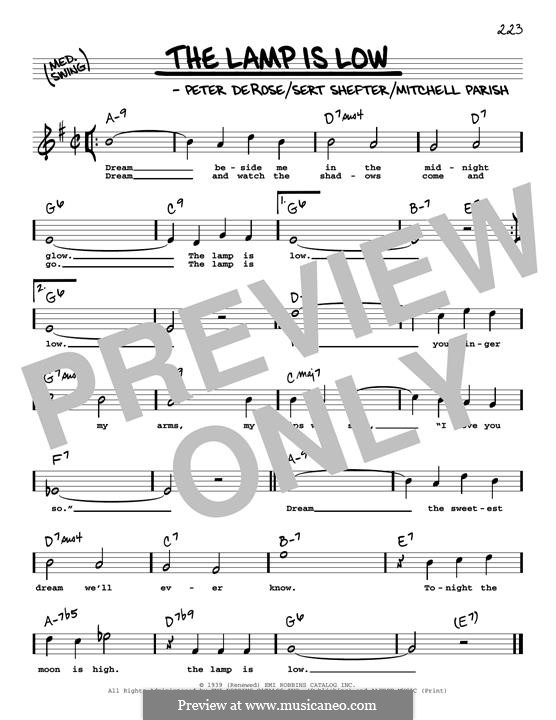 The Lamp Is Low: High Voice by Peter de Rose