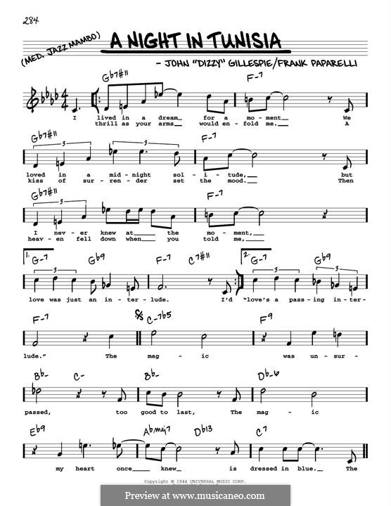 A Night In Tunisia: High Voice by Dizzy Gillespie, Frank Paparelli
