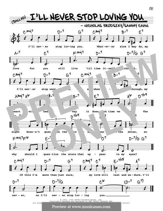 I'll Never Stop Loving You (Doris Day): High Voice by Nicholas Brodszky