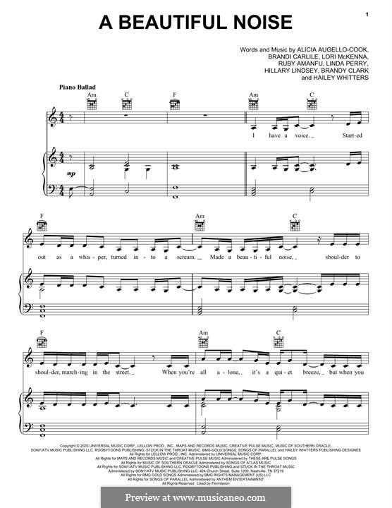 A Beautiful Noise (Alicia Keys & Brandi Carlile): A Beautiful Noise (Alicia Keys & Brandi Carlile) by Hillary Lindsey