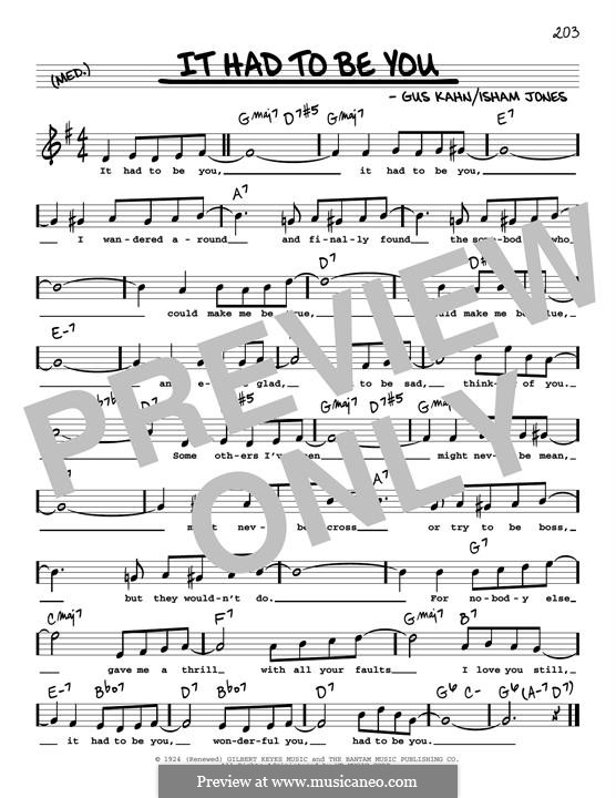 It Had to Be You (Rod Stewart) by I. Jones - sheet music on MusicaNeo