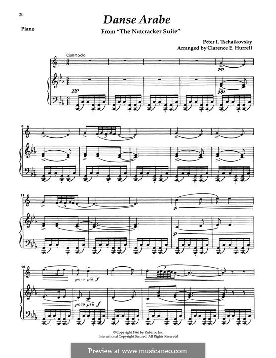 No.5 Arabian Dance: For alto saxophone and piano by Pyotr Tchaikovsky