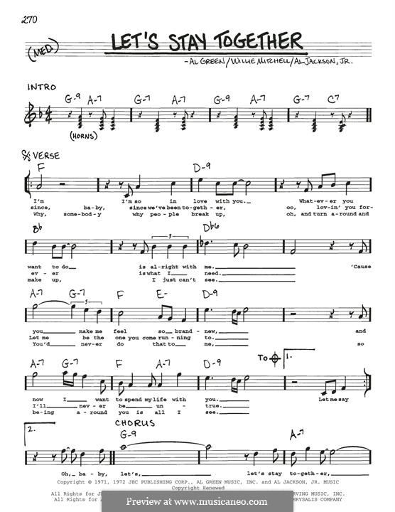 Let's Stay Together: Melody line by Willie Mitchell, Al Jackson Jr.
