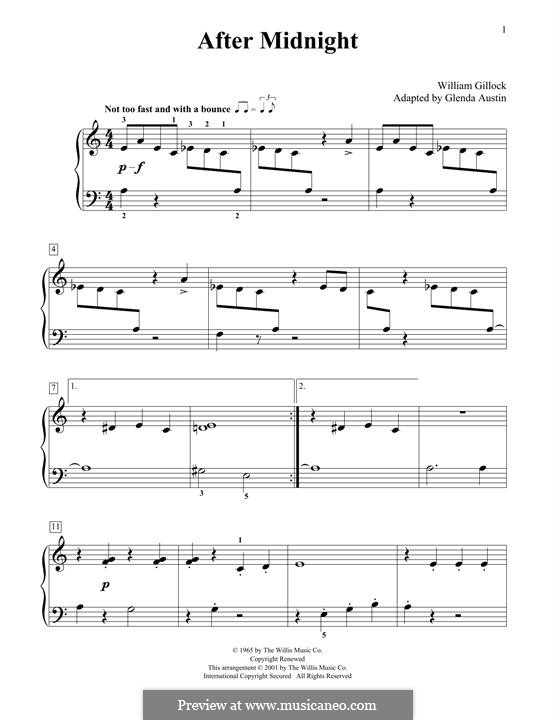 After Midnight: For piano (simplified version) by William Gillock