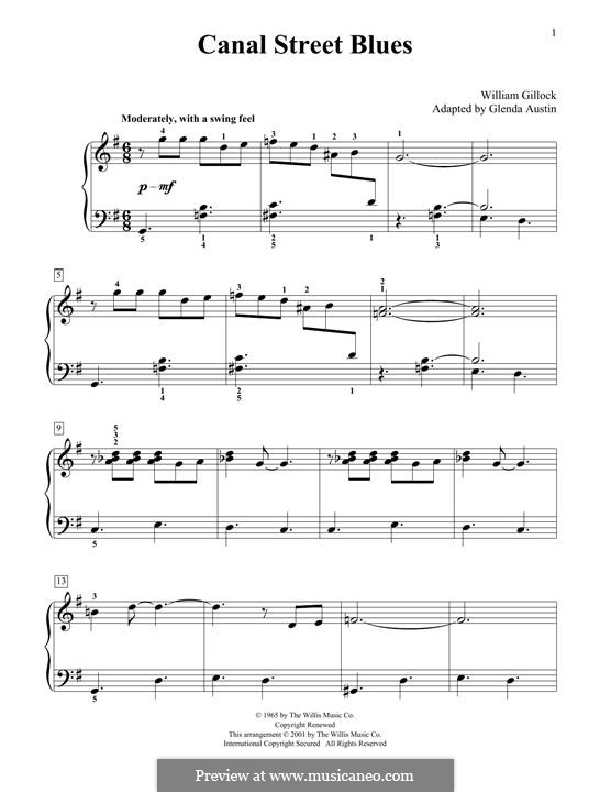 Canal Street Blues: For piano (simplified version) by William Gillock