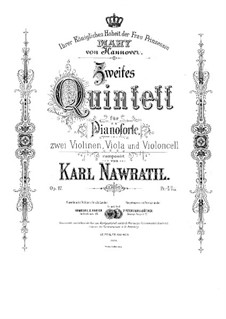 Piano Quintet No.2 in C Minor, Op.17: Piano Quintet No.2 in C Minor by Karel Navratil