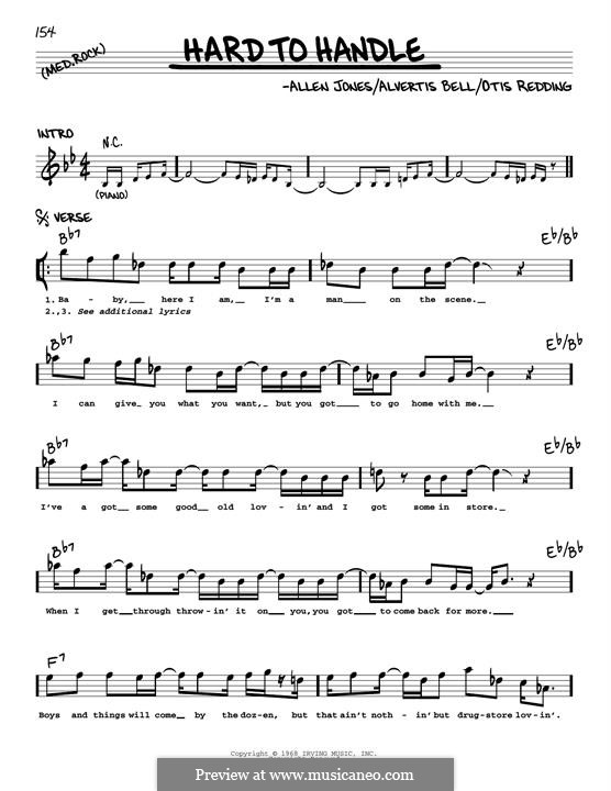 Hard to Handle (The Black Crowes): Melody line by Allen Jones, Alvertis Isbell, Otis Redding