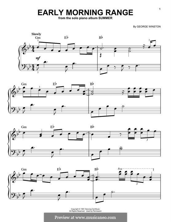 Early Morning Range: For piano by George Winston