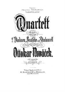 String Quartet in E Flat Major, Op.10: String Quartet in E Flat Major by Ottokar Nováček