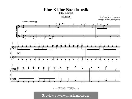 Allegro, for piano: For a single performer by Wolfgang Amadeus Mozart