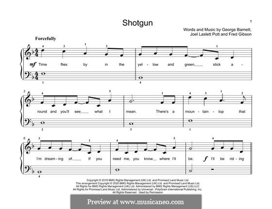 Shotgun: For piano by Joel Pott, George Ezra Barnett