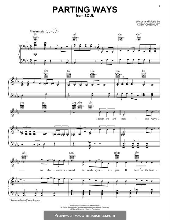 Parting Ways (from Soul): For voice and piano (or guitar) by Cody ChesnuTT