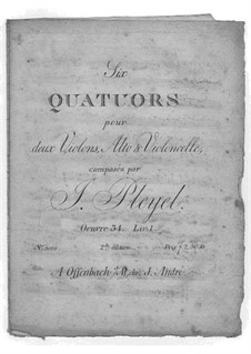 Six String Quartets, Op.34: Quartets No.1-3 by Ignaz Pleyel