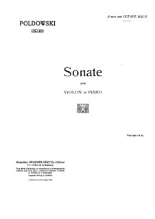Sonata for Violin and Piano: Score by Poldowski