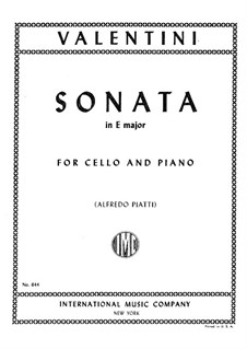 Sonata in E Major: For cello and piano by Giuseppe Valentini