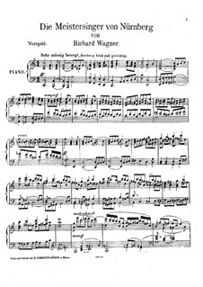 Fragments: Introduction to Act I, for piano by Richard Wagner