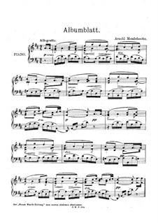 Album Leaf: Album Leaf by Arnold Mendelssohn