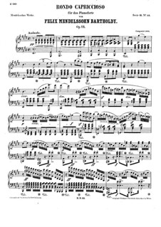 Rondo Capriccioso, Op.14: For piano by Felix Mendelssohn-Bartholdy