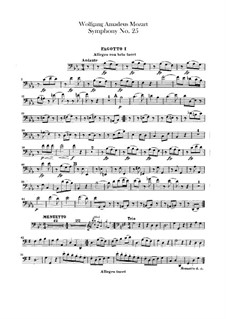 Symphony No.25 in G Minor, K.183: Bassoons parts by Wolfgang Amadeus Mozart