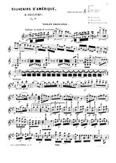 Souvenir d’Amérique, Op.17: Violin part by Henri Vieuxtemps