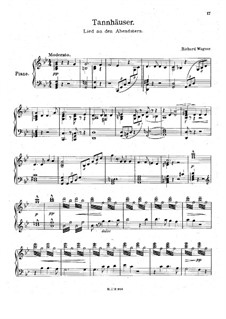O Star of Eve: For piano by Richard Wagner