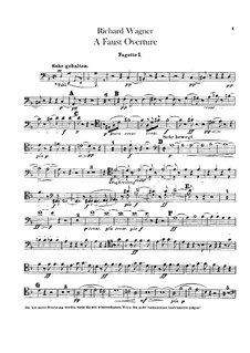 The Faust Overture, WWV 59: Bassoons parts by Richard Wagner