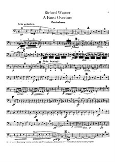 The Faust Overture, WWV 59: Double bass part by Richard Wagner
