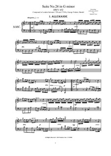 Piano Suite No.24 in G minor, HWV 452: For a single performer by Georg Friedrich Händel