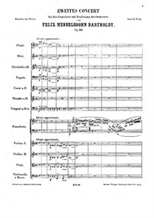 Concerto for Piano and Orchestra No.2 in D Minor, Op.40: Movement I by Felix Mendelssohn-Bartholdy