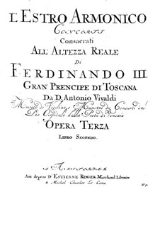 Concerto for Two Violins and Strings No.8 in A Minor, RV 522: Basso continuo part by Antonio Vivaldi