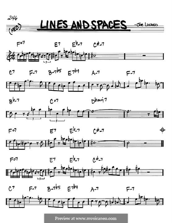 Lines and Spaces: For instrument in B flat by Joe Lovano