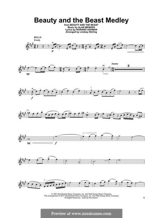 Medley: For violin by Alan Menken