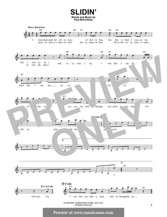 Slidin': For keyboard by Paul McCartney