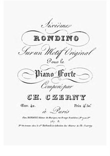 Rondino in E Flat Major, Op.42 No.6: For piano by Carl Czerny