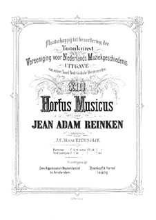 Hortus Musicus. Sonatas and Suites for Strings and Basso Continuo: Introduction by Johann Adam Reincken