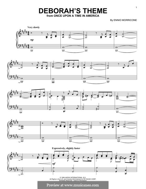 Deborah's Theme (from Once Upon A Time In America): For piano by Ennio Morricone