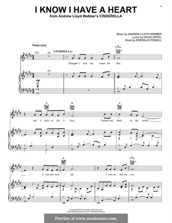 I Know I Have A Heart (from Cinderella): For voice and piano (or guitar) by Andrew Lloyd Webber