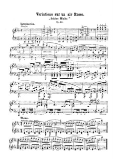 Variations on a Russian Folk Song 'Schöne Minka', J.179 Op.40: For piano by Carl Maria von Weber