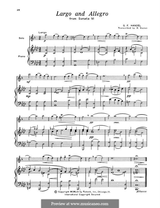 Largo and Allegro: Largo and Allegro by Georg Friedrich Händel
