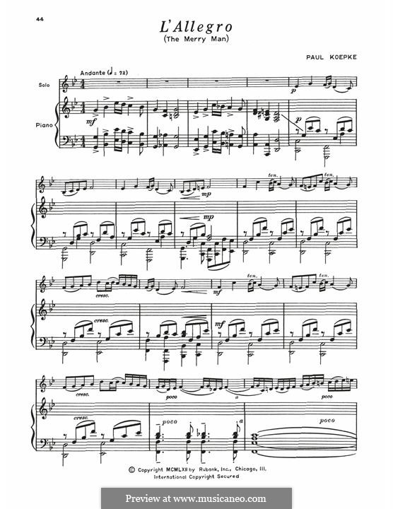 L'allegro: For trumpet and piano by Paul Koepke