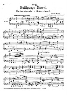 Homage March, WWV 97: For piano by Richard Wagner